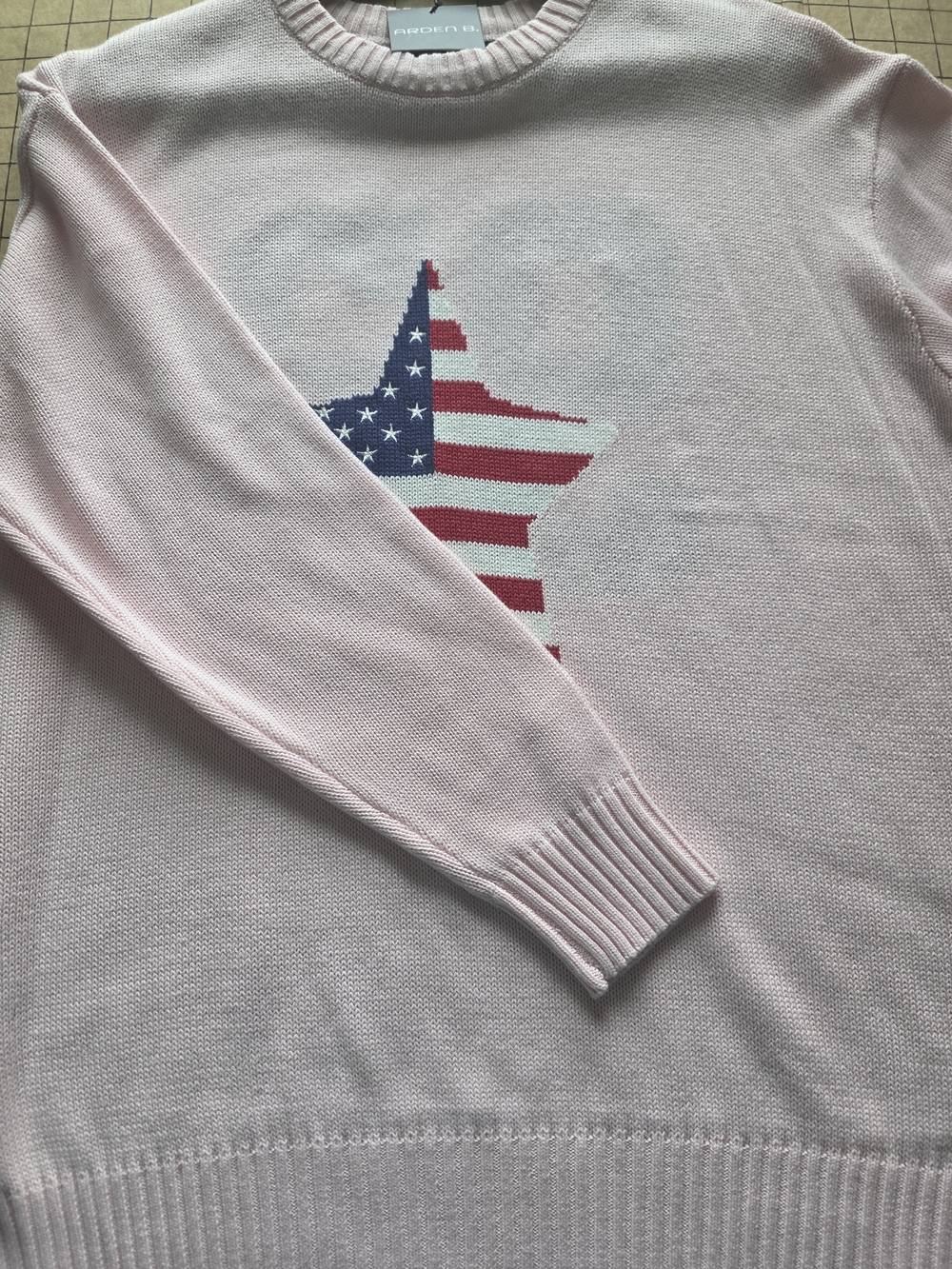 NWT Arden B Pink USA Star Sweater 92 Graphic M Y2K Swifties Americana Oversized - Picture 8 of 13